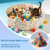 Foldable Dog Pool & Dog Ball Pit with Balls Included, Portable Multifunctional Ball Pit for Dogs & Cats, Anti-Collapse Non-Slip Pet Play Pool (Beige S+64 Balls) view 2