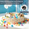 Foldable Dog Pool & Dog Ball Pit with Balls Included, Portable Multifunctional Ball Pit for Dogs & Cats, Anti-Collapse Non-Slip Pet Play Pool (Beige S+64 Balls) view 3