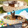 Foldable Dog Pool & Dog Ball Pit with Balls Included, Portable Multifunctional Ball Pit for Dogs & Cats, Anti-Collapse Non-Slip Pet Play Pool (Beige S+64 Balls) view 4