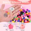 Tinkrstuff 150pcs Mixcolor Round and Star Small Silicone Beads for Hair view 2