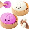 2 Pack Dumpling Squeeze Soft TPR Squeeze, Slow Rising Stress Relieving Fidget Gift, Bao Bun Desk Decoration, Handheld Relaxation for Office HomeWhite/Purple view 1