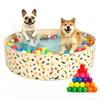 Foldable Dog Pool & Dog Ball Pit with Balls Included, Portable Multifunctional Ball Pit for Dogs & Cats, Anti-Collapse Non-Slip Pet Play Pool(Beige L+132 Balls) view 1