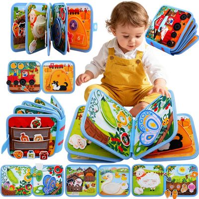 Lolotree Busy Book for Toddler, Montessori Toys Busy Board, Farm Quiet Book