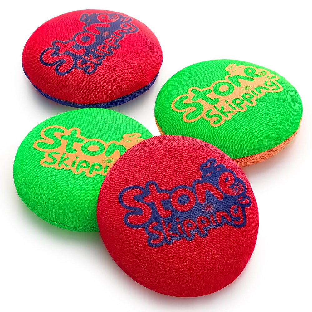 LETREEN Water Stone Skipping Discs Set, 4 Pack Fun Pool Toys for Kids