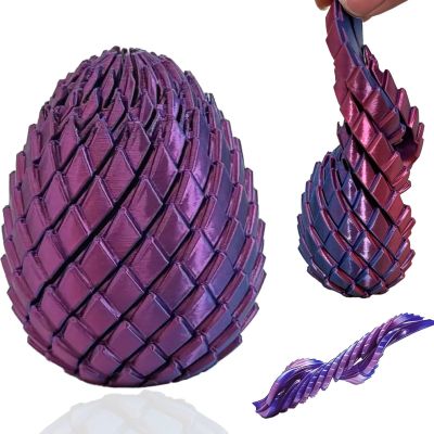 3D Printed Fidget Toys, 3D Printed Spiral Dragon Egg Fidget Toys, 3D Printed Spiral Egg Fidget Toy, Stress Relief Desk Fidget Toy, Classroom Prize, Party Favors (Red Blue)