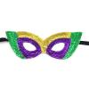 16Pcs Gold Purple Green Sequins Masquerade Venetian Mask,Vintage Venetian Mardi Gras Mask for Halloween Carnival Party view 4