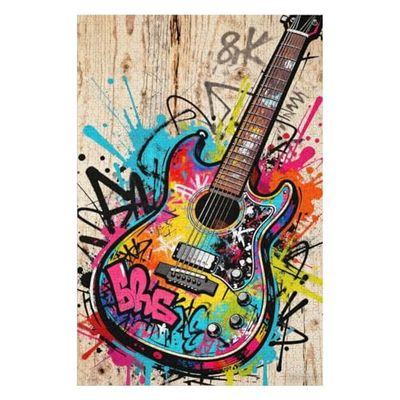 1000 Piece Electric Guitar Jigsaw Puzzle for Adults, 30x20 in Music Theme with Vibrant Print, Sturdy Dust-Free Pieces for Music Lovers Home Decor & Gift