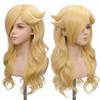 Bopocoko 7pcs Girls Blonde Princess Wig for Kids Halloween Anime Cosplay Costume - Long Wavy Wig Set with Crown Wand Brooch Earrings Wig Cap Pendant Accessories A-BU263 view 2