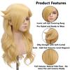 Bopocoko 7pcs Girls Blonde Princess Wig for Kids Halloween Anime Cosplay Costume - Long Wavy Wig Set with Crown Wand Brooch Earrings Wig Cap Pendant Accessories A-BU263 view 4