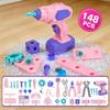 Design and Drill Toy - Toddler Tool Set with Drill & Toolbox, Create And Design Drill Kit Stem Toys for Kids Ages 3-6, Toddler Building Educational Construction Toy for 3-6 Year Old Girl (PINK) view 2