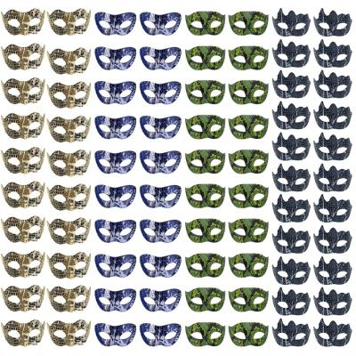 80Pcs Couple Masquerade Venetian Mask,Women Men Vintage Glitter Venetian Mardi Gras Mask for Halloween Carnival Party (A3)