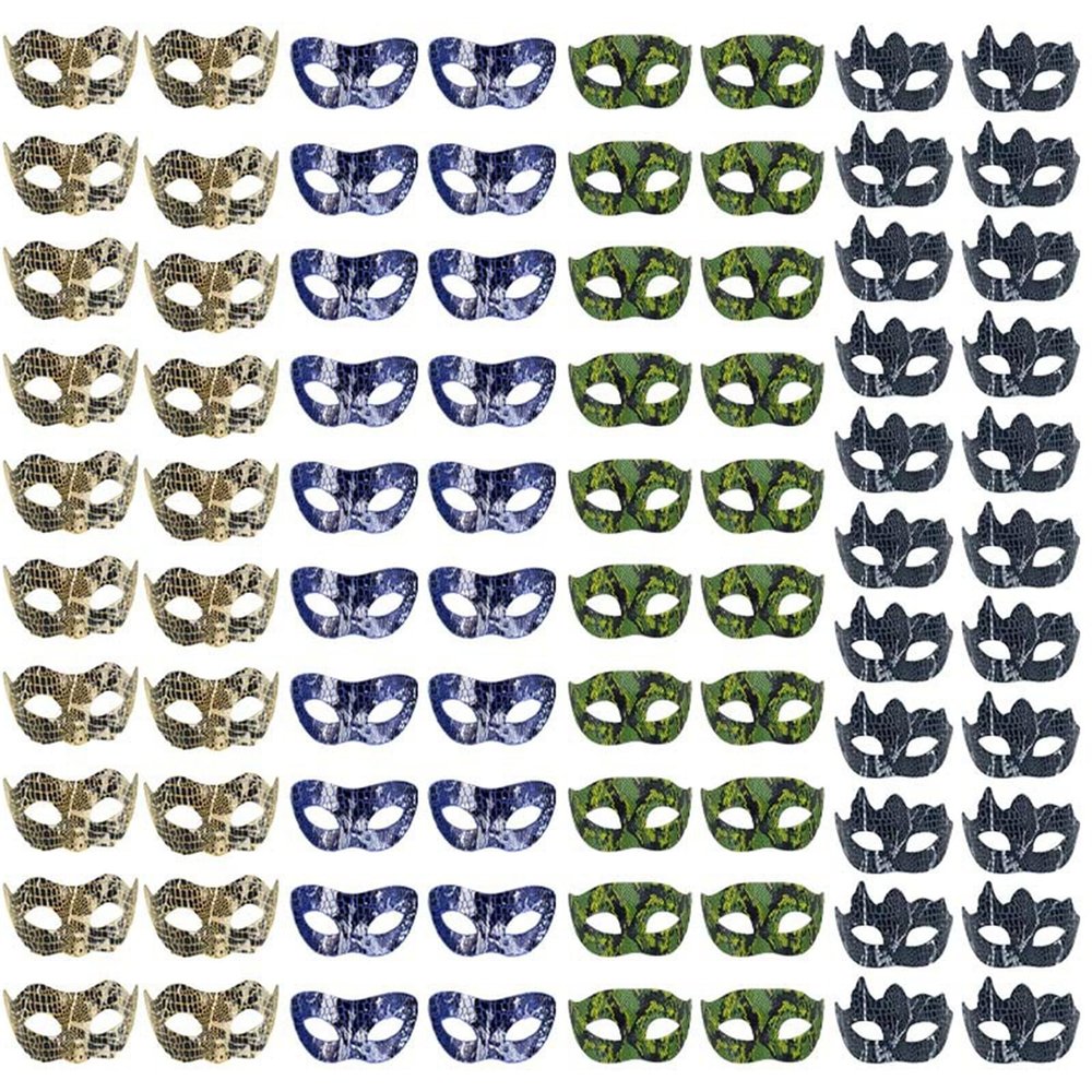 80Pcs Couple Masquerade Venetian Mask,Women Men Vintage Glitter Venetian Mardi Gras Mask for Halloween Carnival Party (A3)