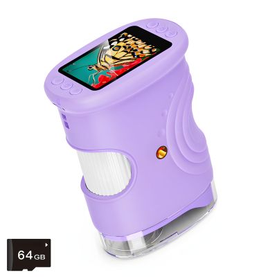 Electronic Microscope 2Inch Color Display 1000X Magnification Tool Handheld Design LED Light Science Toy for