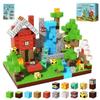 Aurname 100PCS Magnetic Blocks Forest World Set - Build Mine Red House Waterfall Scene with Magnetic Cubes, STEM Educational Toys for Toddlers 3+, Creative Magnet Tiles Gifts for Boys & Girls view 1