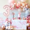 Light Pink Number 30 Balloon, 40 Inch Giant Mylar Number Balloons, Large Foil Number Balloons for Anniversary Baby Birthday Party Decorations Supplies view 3