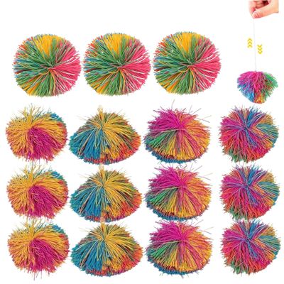 15 PCS Sensory Balls 3 Inch Creative Fun Toy Stringy Balls Soft Rainbow Tactile Sensory Toys Eco-Friendly for Children Stress and Anxiety Relief