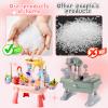 HUASHILUO 2027 Upgraded 4-in-1 Water Table for Toddlers 2-3, Kids Sensory Table with Electric Water Pump & Faucet, Kitchen Play Sink Toys with Food Accessories, Fishing Toy (NEW Pink) view 3