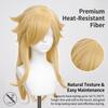 Juziviee 7 Pieces Girls Cosplay Wig Long Blonde Princess Costume Wig with Crown & Accessories for Kids Halloween Anime Party Birthday - Pre-cut Bangs & Soft Thick Hair & Heat Resistant JZ046 view 3
