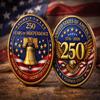 250th Anniversary USA Challenge Coin 17762026, American Independence Commemorative Coin, Patriotic Military Style Collectible Coin, Veteran Gift, USA 250 Years Token (Front+Back Side) view 1