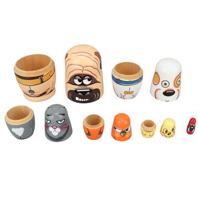 Omquot Nesting Toy, Russian Nesting Doll Toy, Wooden Decorative Toy for Birthday Gift