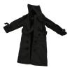 Menolana 1/ Figure Trench Coat Fashion Windbreaker Jacket Dressing up Double Breasted Miniature Costume Accessories Overcoat, Black view 2