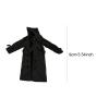 Menolana 1/ Figure Trench Coat Fashion Windbreaker Jacket Dressing up Double Breasted Miniature Costume Accessories Overcoat, Black view 3