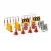 predolo Sand Table Traffic Block Model Hand-Painted Miniature Traffic Cone and Barrier Set Comes with Storage Tin Diorama Road Construction Props for Dioramas view 1