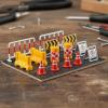 predolo Sand Table Traffic Block Model Hand-Painted Miniature Traffic Cone and Barrier Set Comes with Storage Tin Diorama Road Construction Props for Dioramas view 3