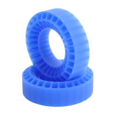 RiToEasysports 2pcs Silicone Tire Inserts, Water Proof Tearproof Wearproof for 1.0in RC Tires, with Dual Layer Hollow Structure for Enhanced Stability and Traction (Blue)
