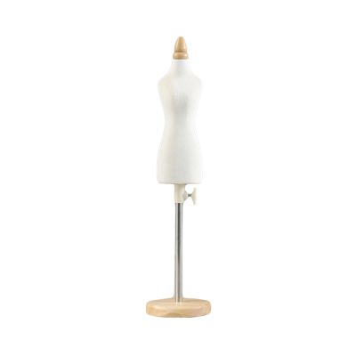 Bffcnl Miniature Mannequin Dress-Shaped Doll Display Torso Wooden Base Material Suitable for Creative Sewing Workshop and Micro Decoration, 26cm Round Base