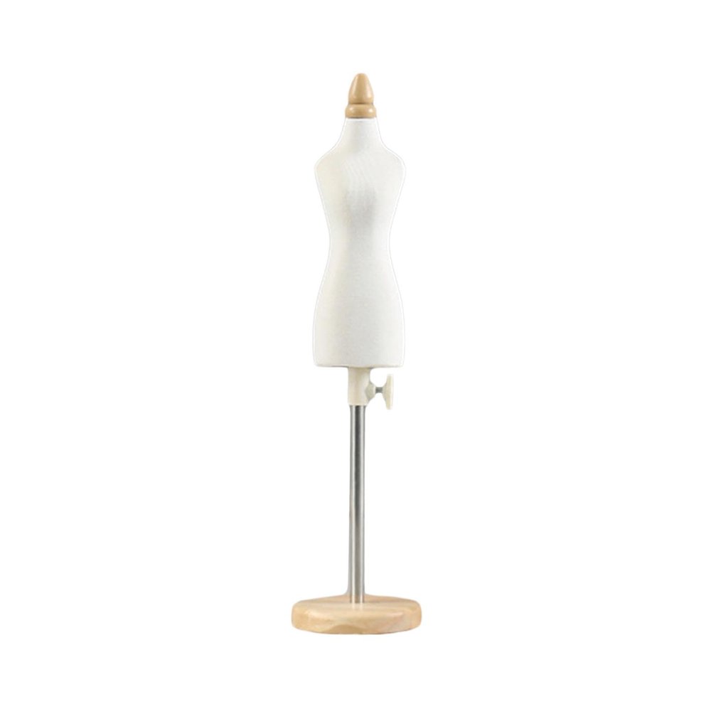 Bffcnl Miniature Mannequin Dress-Shaped Doll Display Torso Wooden Base Material Suitable for Creative Sewing Workshop and Micro Decoration, 26cm Round Base