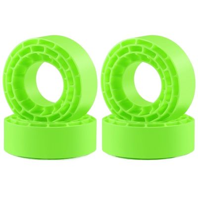 4Pcs 1.3 inch Rubber Tires Silicone Insert Foam for Axial SCX24 1/24 TRX-4M 1/18 RC Crawler Car Upgrade Accessories Part(Green)