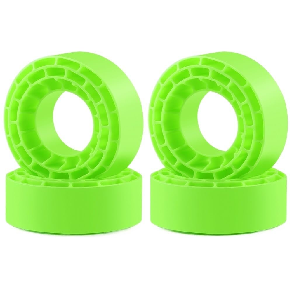 4Pcs 1.3 inch Rubber Tires Silicone Insert Foam for Axial SCX24 1/24 TRX-4M 1/18 RC Crawler Car Upgrade Accessories Part(Green)