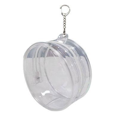 10cm Doll Protective Bag, Clear PVC Pendant Storage Pouch for Plush Doll Toy, Transparent Carrying Case with Keychain