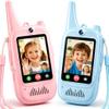 Video Walkie Talkies for Kids 2 Pack with Camera & Screen, Rechargeable Long Range Two-Way Radios with Live Video Chat, Voice Changer & Private Connection, Gifts for Boys Girls Ages 3-12 view 1