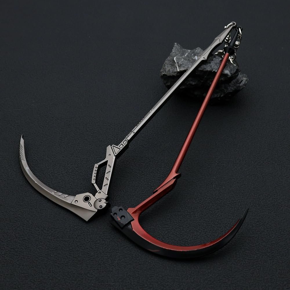 1/12 Scale 7.08'' Grim Reaper Scythe Anime Fantasy Hook Sickle for 6'' Action Figure Custom Weapon Model (1* Metallic Color)
