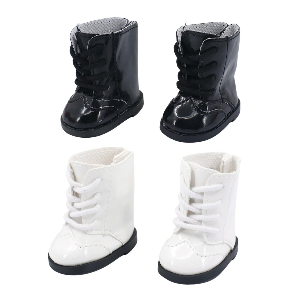 2 Pairs Doll Boots Fit 14.5 Inch American Doll Wellie Wishers Doll Shoes Fits 14.5 Inch Doll American Wellie Wishers Pair with 14.5 in Wellie Wishers Doll Clothes