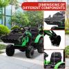 4-in-1 24V Ride on Tractor for Kids 4-8, Electric Ride on Car Toy Excavator & Bulldozer with Trailer, Digger Bucket, Parent Remote Control, Dual 80W Motors, EVA Tires, LED Lights view 3
