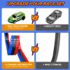 16.4ft Flexible 3-Lane Race Track for Kids - DIY Bendable Wall Racing Ramp with 3 Pull-Back Cars, Suction Cups - Portable Roll-Up Toy Car Track Compatible with 1:64 Die-Cast Cars view 3