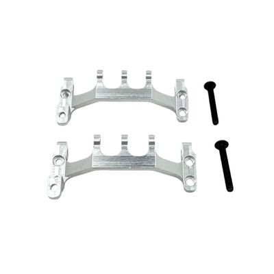 COMODO Metal Front and Rear Axle Tie Rod Seats for 1/16 Scale RC Cars Compatible with C44 C34 FJ45, Red Black Silver(Silver)