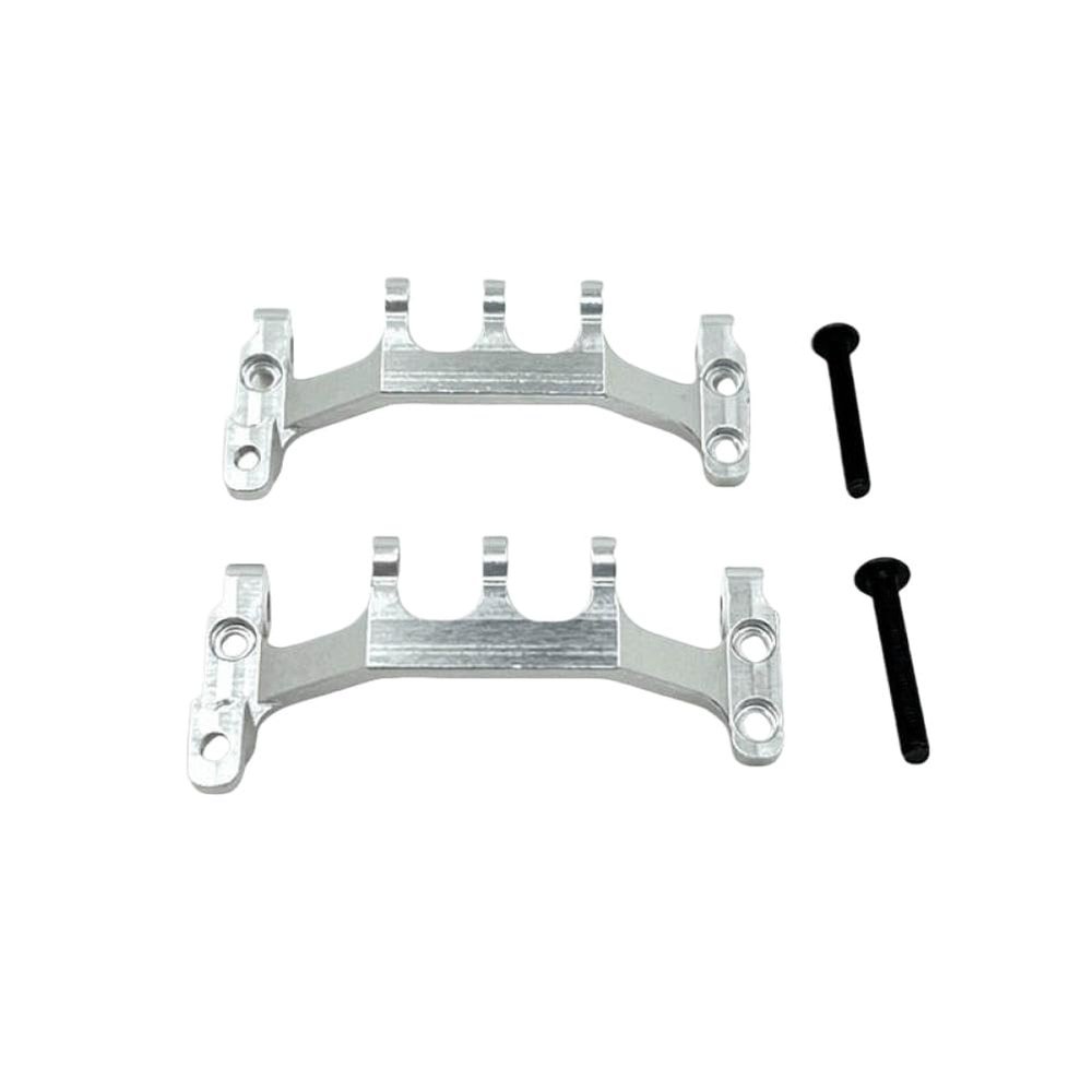 COMODO Metal Front and Rear Axle Tie Rod Seats for 1/16 Scale RC Cars Compatible with C44 C34 FJ45, Red Black Silver(Silver)