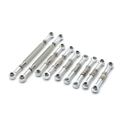 COMODO Metal Adjustable Motorcycle-Style Pull Rod for 1/12 RC Car Replacement Steering Linkage Compatible with 12423 12427 12428 FY Series(Silver)