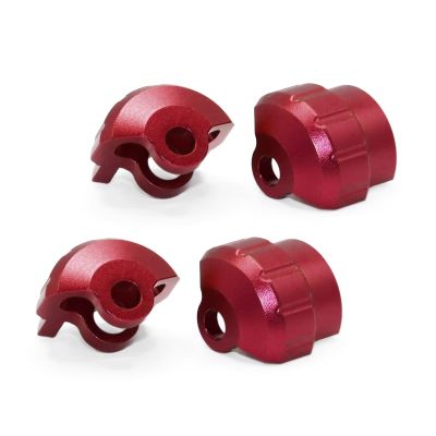 Rc Toys Repair Parts For Arrma 1/7 1/8 RC Car Upgrade Parts Accessories 4pcs Metal Shock Cap Protector Absorber Protection Cover AR330492(Red)