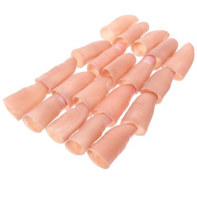 ARTIBETTER 20pcs Magician Finger Cots Fake Thumb Covers with Nail Simulation Large Size Stage Performance Props for Magic Tricks and Conjure Acts