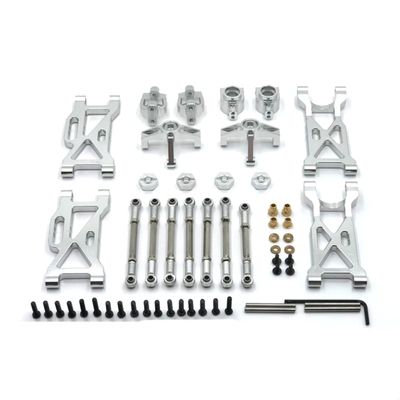 COMODO Metal Tie Rod Steering Cup Swing Arm Set for 1/10 Scale RC Cars 7-Piece Replacement Suspension & Steering Parts(Silver)