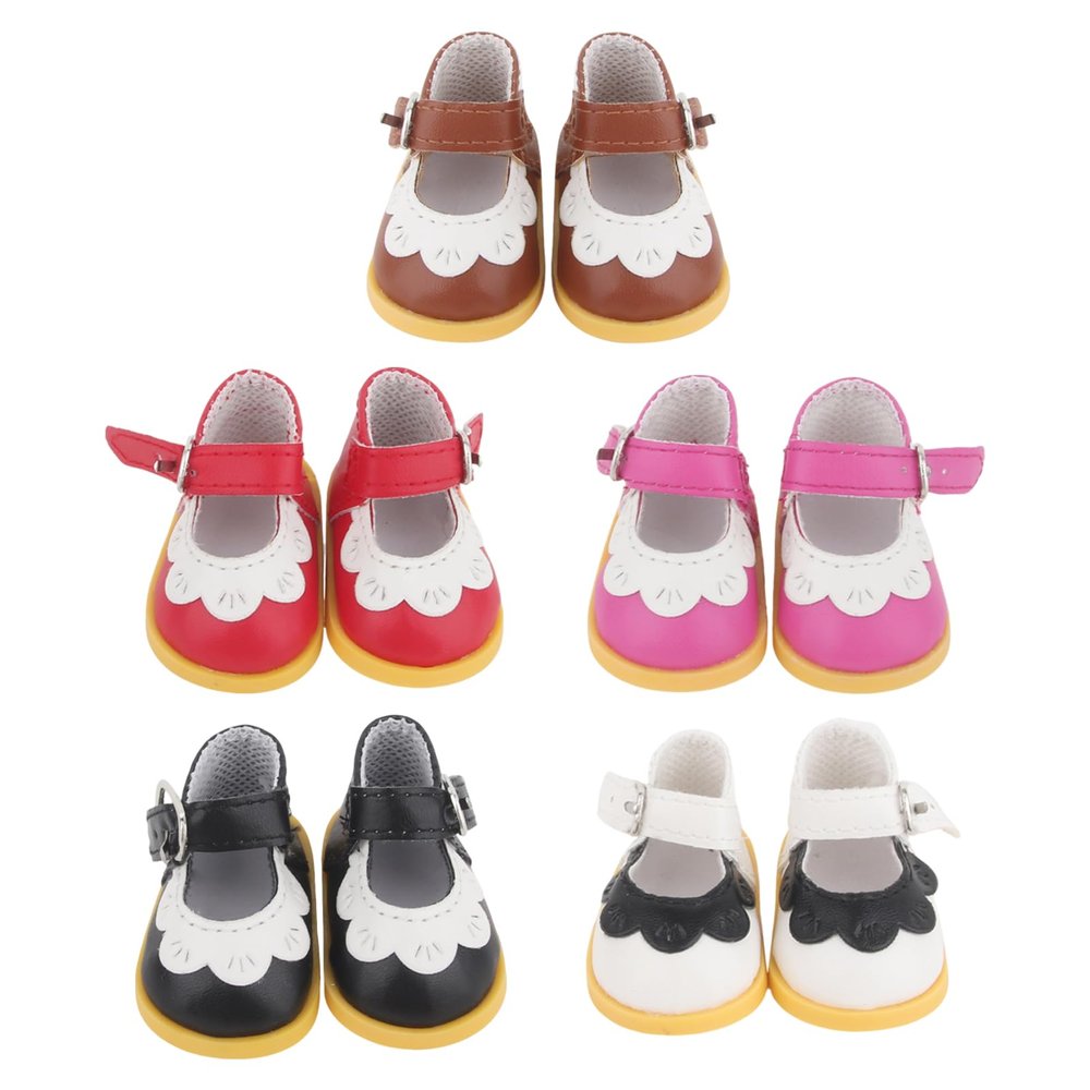 5 Pairs Doll Shoes Fits 14.5 Inch Doll American Wellie Accessories Pair with 14.5 in Wellie Wishers Doll Clothes