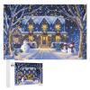 Christmas Puzzle Jigsaw Puzzle 1000 Pieces for Adults, 20"x30" Large Puzzle Winter Snowman Decoration for Family Party Holiday - Each Piece is Unique view 1
