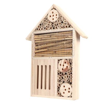 Eboxer Wooden House EcoFriendly Shelter Nesting Box for Garden Outdoor Observation for Kids Candlenut Wood 13.6x10.0x1.6in (A)