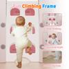 Kids Playhouse Playground Playsets Outdoor Playhouse 10 in 1 Toddler Slide with Rock Climber with Basketball, Hoop, Storage, Playroom Upgraded (Pink) view 3