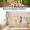 8-in-1 Indoor Playground Jungle Gym Kids Climbing Toys, Wooden Climber Playset with Slide, Swing, Monkey Bars & Climb Net, Natural Wooden Design, Perfect Birthday Toys for Kids view 2